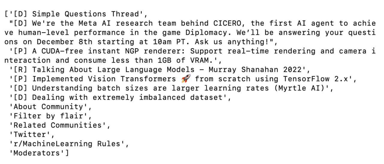 Function of Scrapy python data collection library