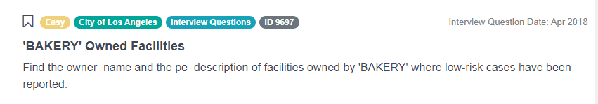 Python Pandas interview questions for BAKERY Facilities