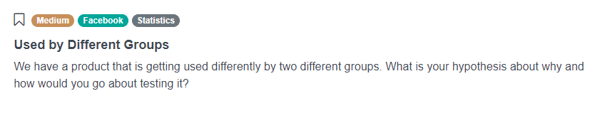 Facebook Data Scientist Interview problem for Different Groups