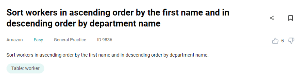 MySQL Interview Question from Amazon