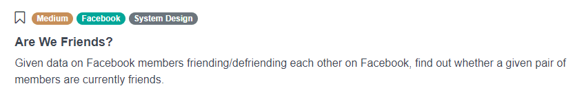 Facebook Data Scientist Interview Question for Are We Friends