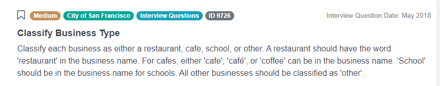 Python Pandas interview questions to Classify Business Type